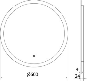 Mexen Oro, okrúhle LED podsvietené kúpeľňové zrkadlo 60 cm, 6000K, vykurovacia podložka proti zahmlievaniu, 9824-060-060-611-00