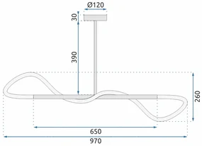 Toolight - LED závesné svietidlo APP856-CP, čierna, OSW-04031