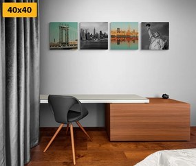 Set obrazov zaujímavá kombinácia mesta New York - 4x 60x60