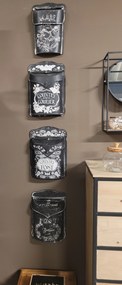 Čierna antik poštová schránka s kvetmi Country Courier - 26*10*35 cm