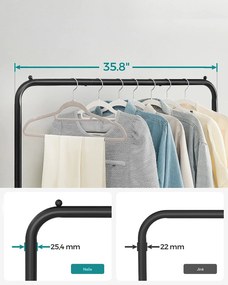 Pojízdný stojan na oblečení PUCCINO černý