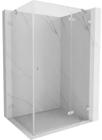 Mexen Lunar, pravostranný výklopný sprchový kút 90 x 80 cm, 8mm číre sklo, oceľový profil, 834-090-080-97-00-P