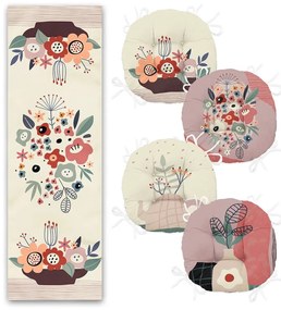 Set 4 ks sedákov a behúňa na stôl – Mila Home