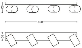 Philips 50594/30/PN - Bodové svietidlo MYLIVING KOSIPO 4xGU10/5,5W/230V