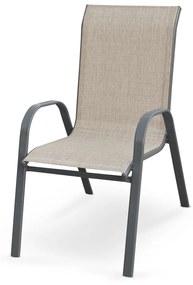 Záhradná stolička Mosler - sivá / tmavosivá