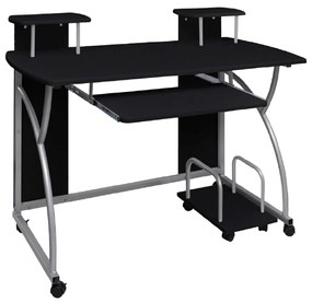 Počítačový stôl čierny 110x52x88,5 cm spracované drevo