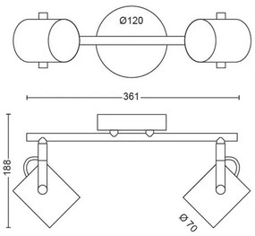Philips 50662/14/P0 - LED Bodové svietidlo BYRE 2xLED/4,3W/230V 2200/2500/2700K
