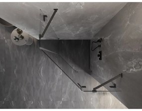 Mexen Lunar, výklopný päťuholníkový sprchový kút pravý 100 x 100 cm, 8mm číre sklo, grafitový profil, 831-100P-100L-95-00-P