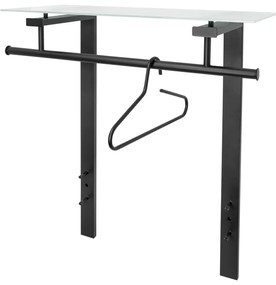 Čierny kovový nástenný vešiak s poličkou 80 cm Dutch – Spinder Design