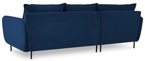 Modrá zamatová rohová pohovka (ľavý roh) Vienna – Cosmopolitan Design