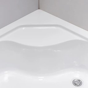 BPS-koupelny Štvrťkruhový sprchový kút MAJA WH 80x80 cm, biely v sete s hlbokou sprchovou vaničkou