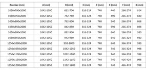 Mexen Lunar, L Duo výklopný sprchový kút 105 x 100 cm, 8mm číre sklo, zlatý matný profil, 834L-105L-100P-55-00