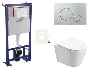 Cenovo zvýhodnený závesný WC set SAT do ľahkých stien / predstenová montáž + WC SAT Infinitio SIKOSSIN71, 1 ks