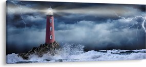 Obraz - Maják na útese (120x50 cm)