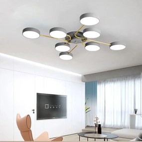 Toolight Toolight, LED stropné svietidlo 8x12W APP532-8C, šedá, OSW-08474