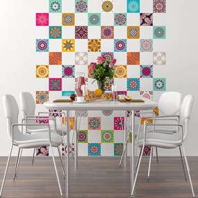 Sada 60 nástenných samolepiek Ambiance Tiles Vintage, 10 × 10 cm