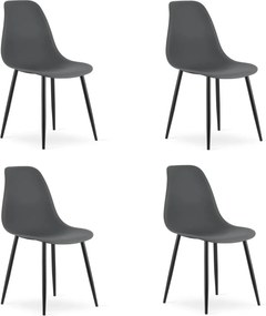 Tmavosivá stolička OSAKA s čiernymi nohami