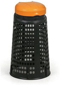 ArtPlast Plastový odpadkový kôš na 120 L vrecia, čierny, oranžové veko