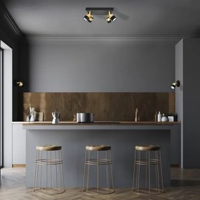 LED Bodové svietidlo TUBSSON 4xGU10/4,8W/230V čierna/zlatá