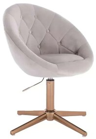 LuxuryForm DESIGN Kreslo VERA VELUR na zlatom kríži - svetlo šedé