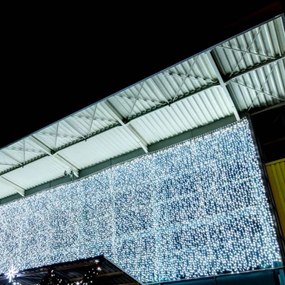DECOLED Svetelný záves LED, 1x12 m, ľadovo biely s bleskom, 1200 diód, IP67