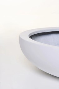 Okrasná miska PLANA, sklolaminát, 11xØ43 cm, biela