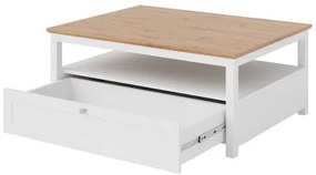 Konferenčný stolík Fritkit 1SZ, Farby: biela / biela + dub lefkas
