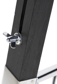 Stojaca lampa trojnožka čierna s tienidlom 45 cm ľanové biele