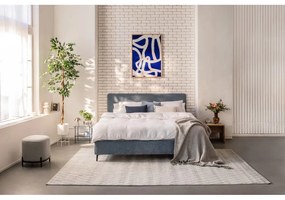 Modrá čalúnená dvojlôžková posteľ s matracom/s roštom 180x200 cm Noira Slim - Bonami Selection