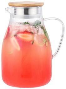 4Home Sklenený džbán s viečkom Bamboo Hot&Cool, 1,7 l