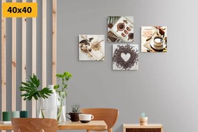 Set obrazov zátišie kávy Varianta: 4x 60x60
