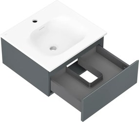 Mexen Orio, kúpeľňová skrinka 50 cm s umývadlom Vela, 1 zásuvka, grafitová matná/biela matná, 91A10-05023-1-BF66-W23M01