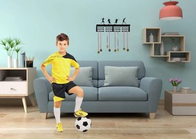 Nástenný vešiak na medaily FUTBALISTI čierny