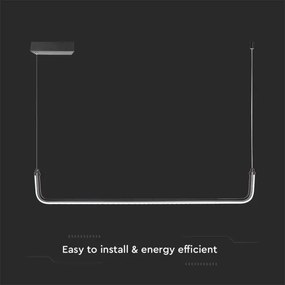 LED Luster na lanku LED/12W/230V 4000K 90 cm čierna