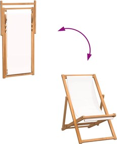Multidom Kreslo na terasu, tíkové drevo 56x105x96 cm, krémové