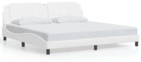 Rám postele s LED svetlami biely 200x200 cm umelá koža 3214132