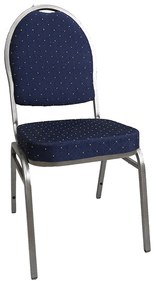 Stolička, stohovateľná, látka modrá/sivý rám, JEFF 3 NEW
