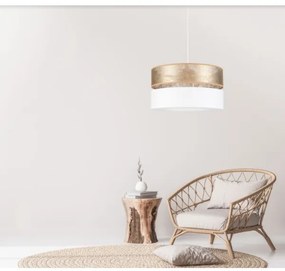Luster na lanku LIMA 1xE27/60W/230V biela/zlatá