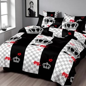 Obliečky CROWN BLACK 7-dielna sada 140x200 cm