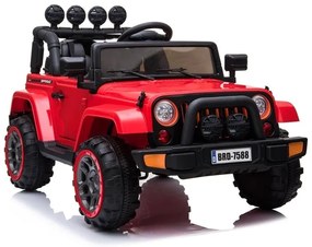 LEAN CARS Elektrické autíčko - Jeep BRD-7588 4x4 - červené - 4x45W - 1x12V10Ah - 2023