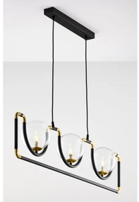 Jupiter 1990 - Luster na lanku HANZA 3xG9/10W/230V čierna/zlatá
