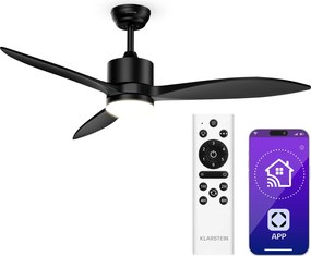 Klarstein SkyBreeze inteligentný stropný ventilátor so svetlom | 132 cm | 27 W | Tichý | LED | Drevo