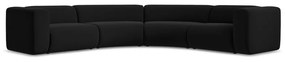 Čierna zamatová rohová pohovka Ekahi – Makamii