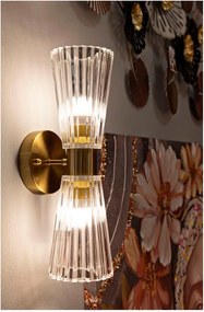 Sklenené nástenné svietidlo v zlatej farbe Prague – Mauro Ferretti