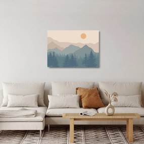 Sklenený obraz - Tyrkysové hory N⁰1 (70x50 cm)