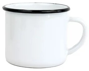 BELIS biely smaltovaný hrnček, 8 cm