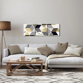 Obraz - Geometrické tvary N⁰1 (s hodinami) (90x30 cm)