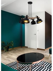 Luster na lanku RENO 4xE27/40W/230V čierna/hnedá