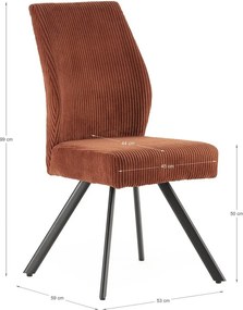 Oranžové menčestrové jedálenské stoličky v súprave 2 ks Anibal – Marckeric