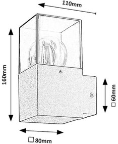 Rabalux 77080 - Vonkajšie nástenné svietidlo LOANDA 1xE27/60W/230V IP54 čierna